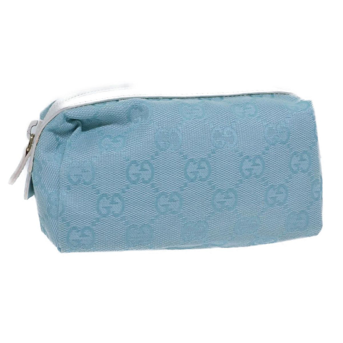 Gucci Gg Canvas Pouch Light Blue 039 1118 Auth