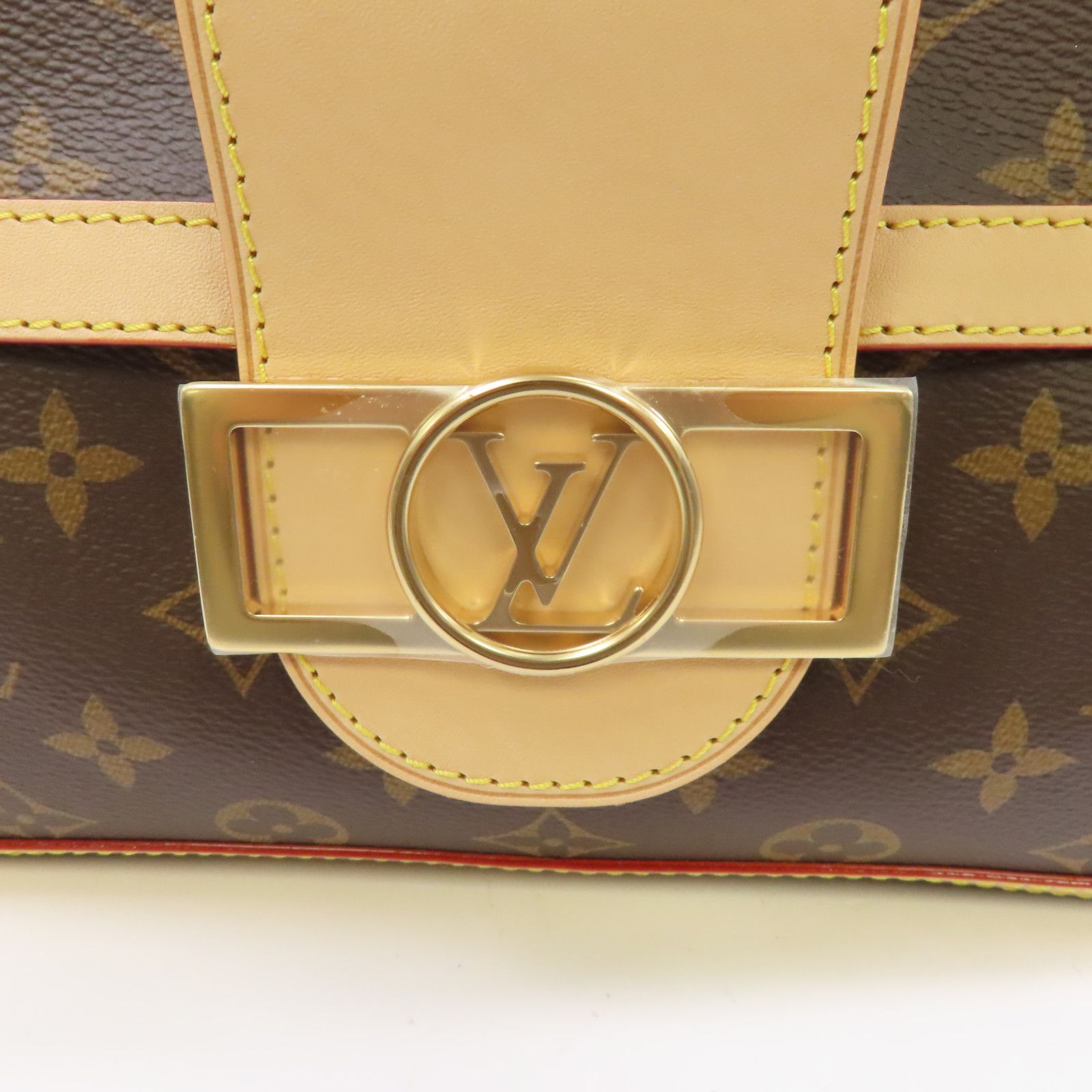 Louis Vuitton Monogram Dauphine Soft Gm Kinpaku Hand-handed Bag For Shoulders And Backs Palm Colo