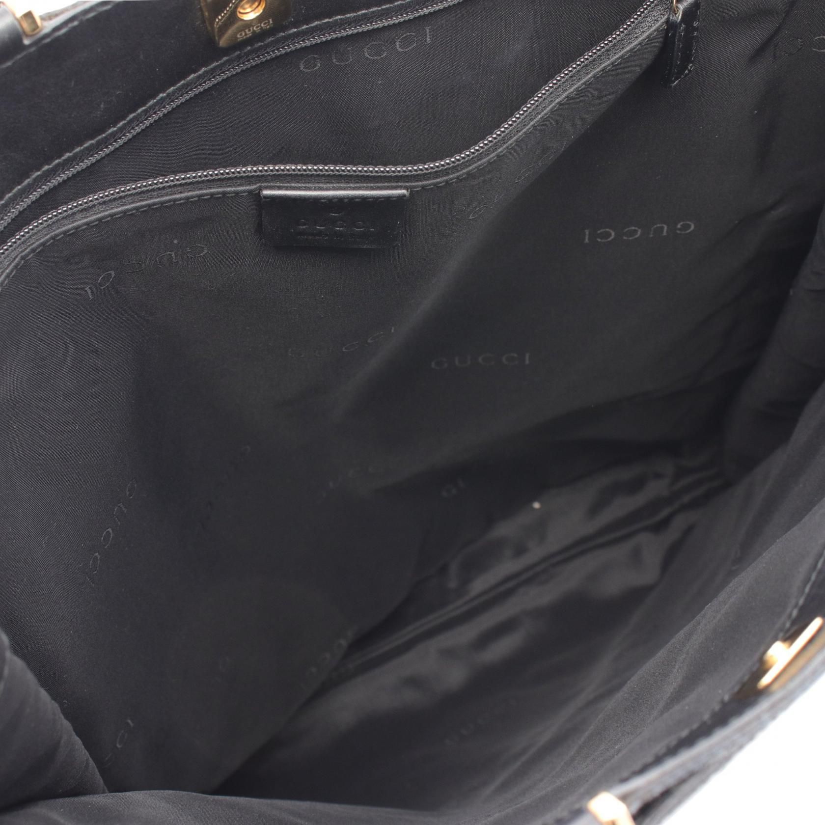 Gucci Gg Canvas Tote Bag Black Canvas 002 1100