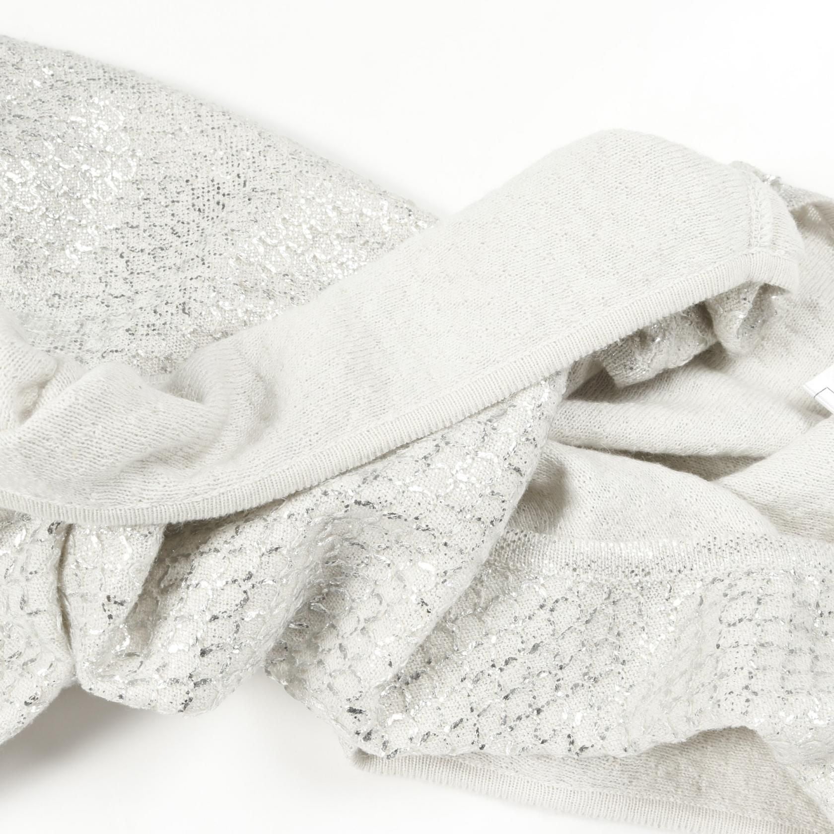 Chanel Gray Silver Tank Top Knit Cotton Fabric P 35700k 02085