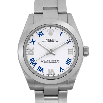 Rolex Oyster Perpetual 31 Mm Steel White Roman Dial Automatic Watch 177200