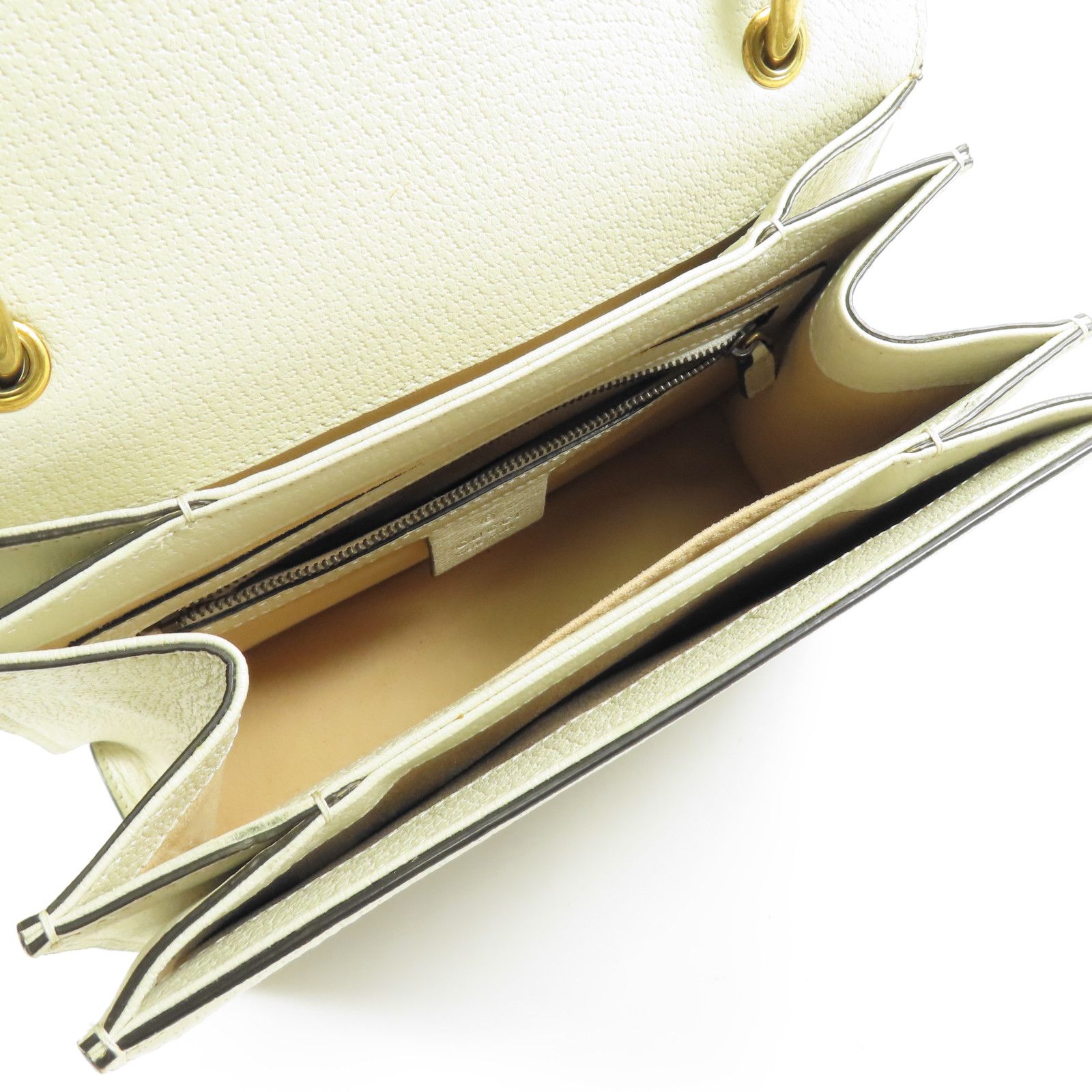 Gucci GG Supreme Monogram Small Queen Margaret Top Handle Bag Beige White