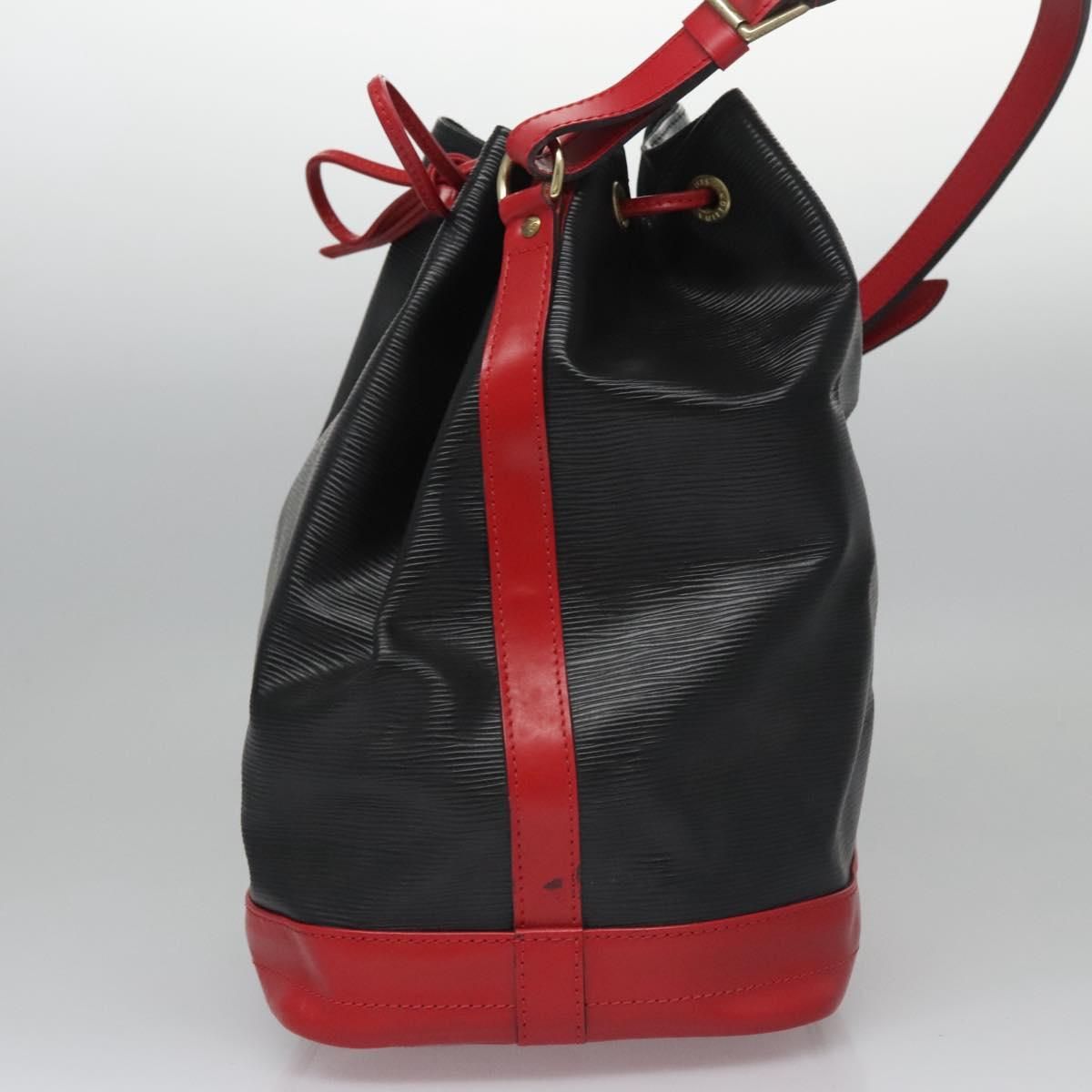 Louis Vuitton Epi Noe Shoulder Bag Bicolor Black Red M 44017 Lv Auth