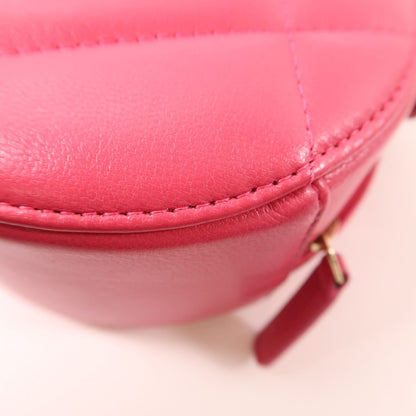 Chanel Pink Leather 19 Round Bag Hand-turn Shoulder Bag Powder Red 2way Shoulder Bag Leather