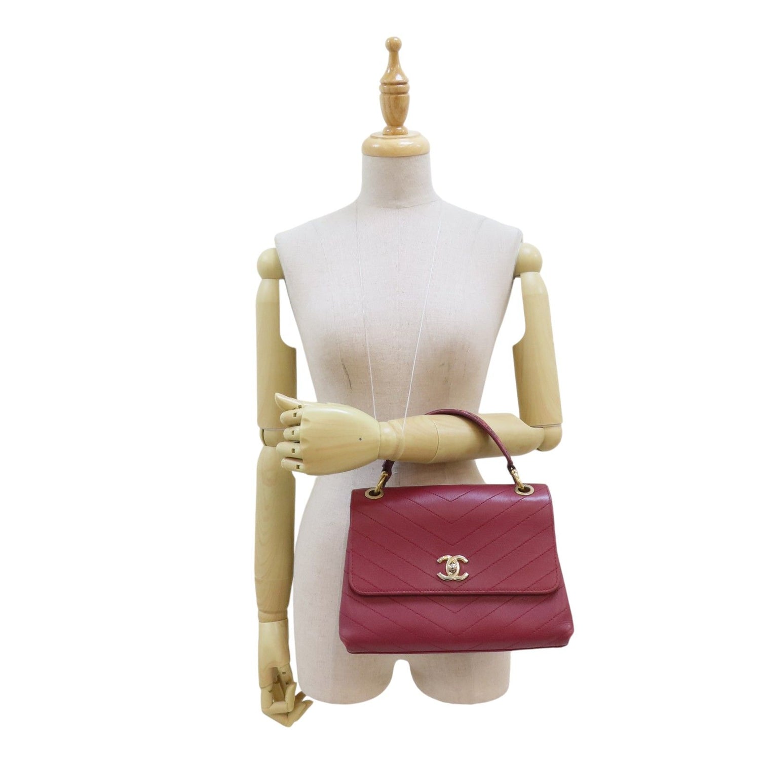 Chanel Small Chevron Chic Top Handle Flap, Calfskin Stitched