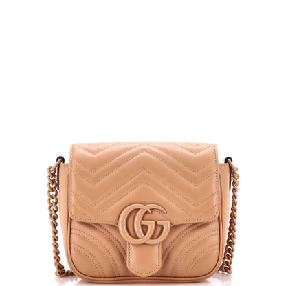 Gucci GG Marmont Convertible Flap Shoulder Bag Matelasse Leather Mini
