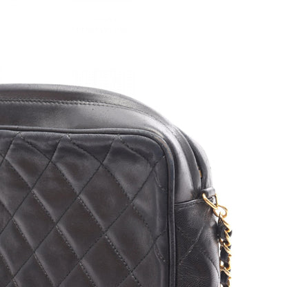 Chanel Black Matelasse Shoulder Bag Lambskin (sheep Leather)