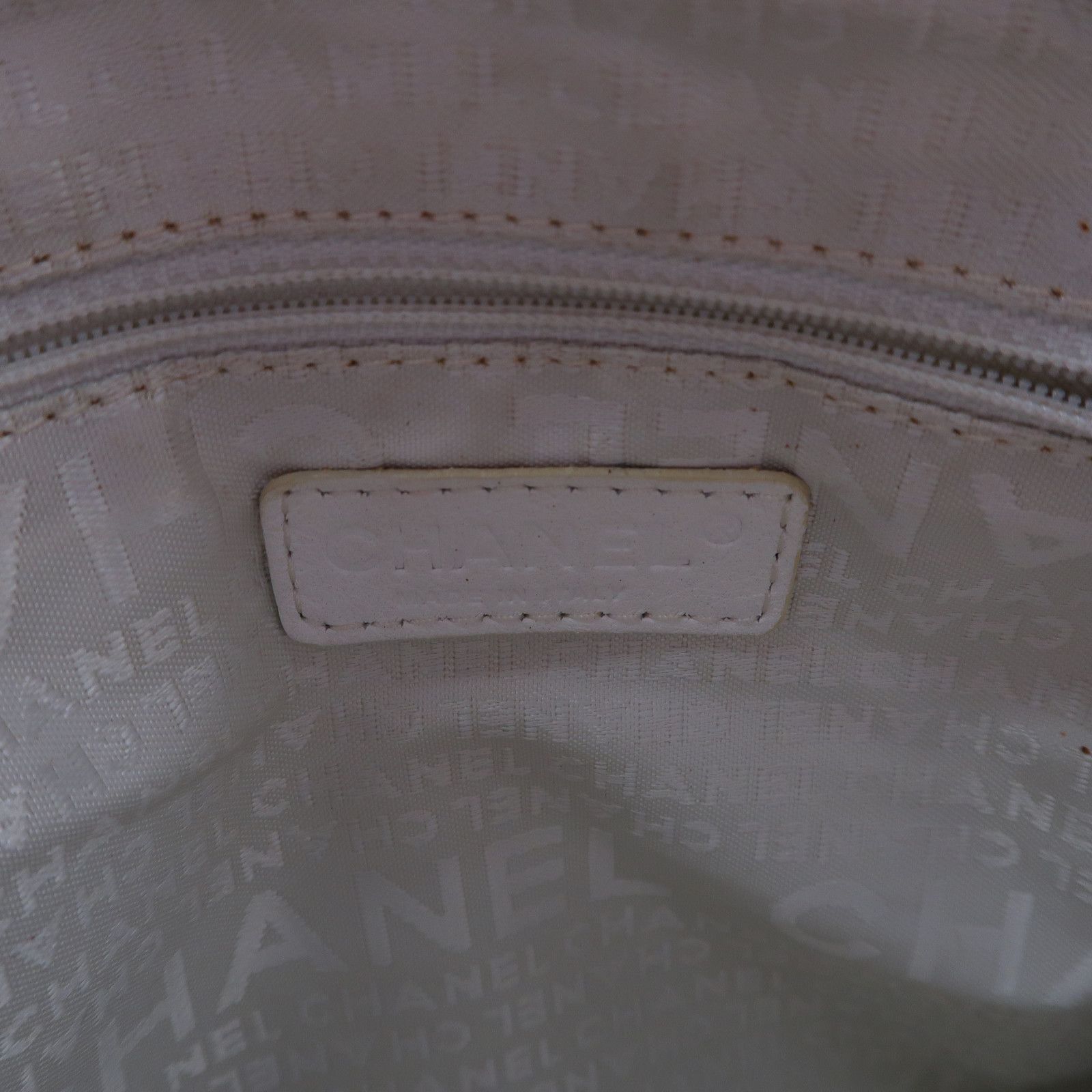 Chanel Brown Beige Lacquered Leather Bag Lambskin