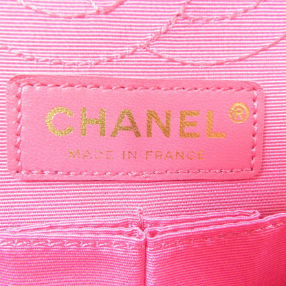 Chanel Classic Double Flap 20 Shoulder Baga Satin Pink