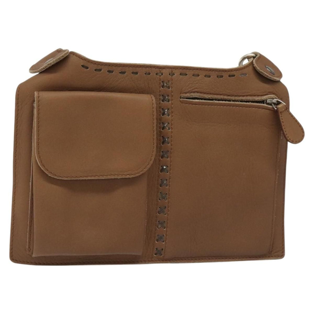 Bottega Veneta Waist Bag Leather Brown Auth