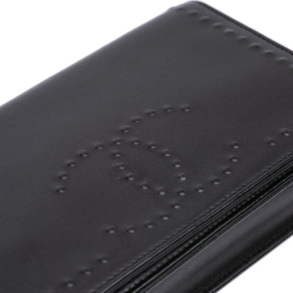 Chanel CC Embossed Lambskin Wallet On Chain Black
