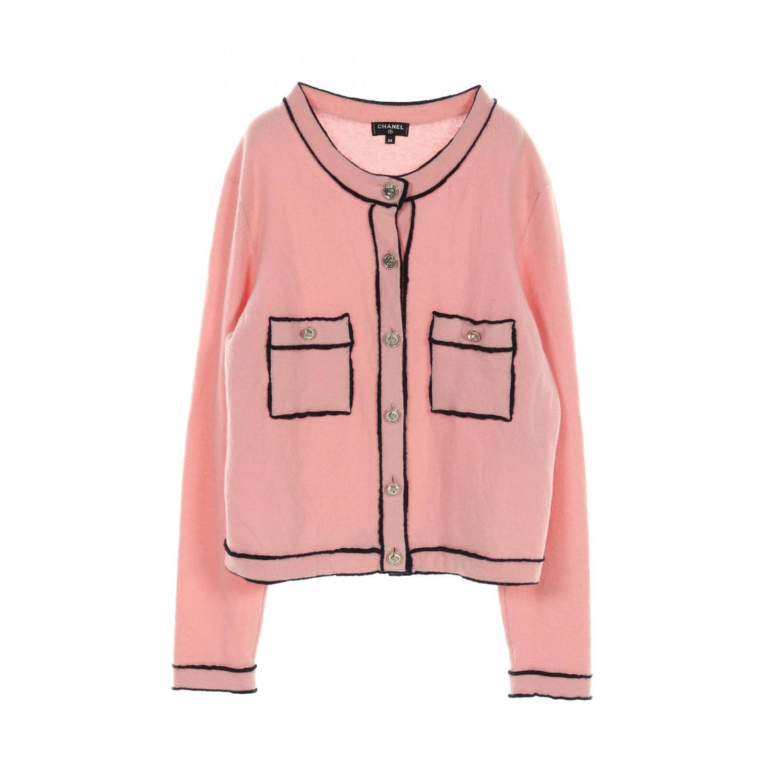 Chanel Pink Navy No 5 Cardigan Cashmere P 70793k 10084