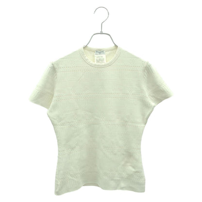 Chanel White Short Sleeve Knit Rayon P 07402v 0557
