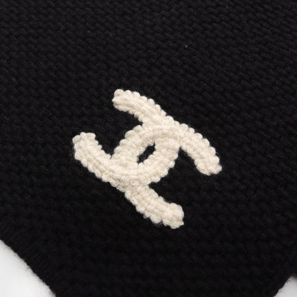 Chanel Black Coco Mark Scarf Other Cashmere