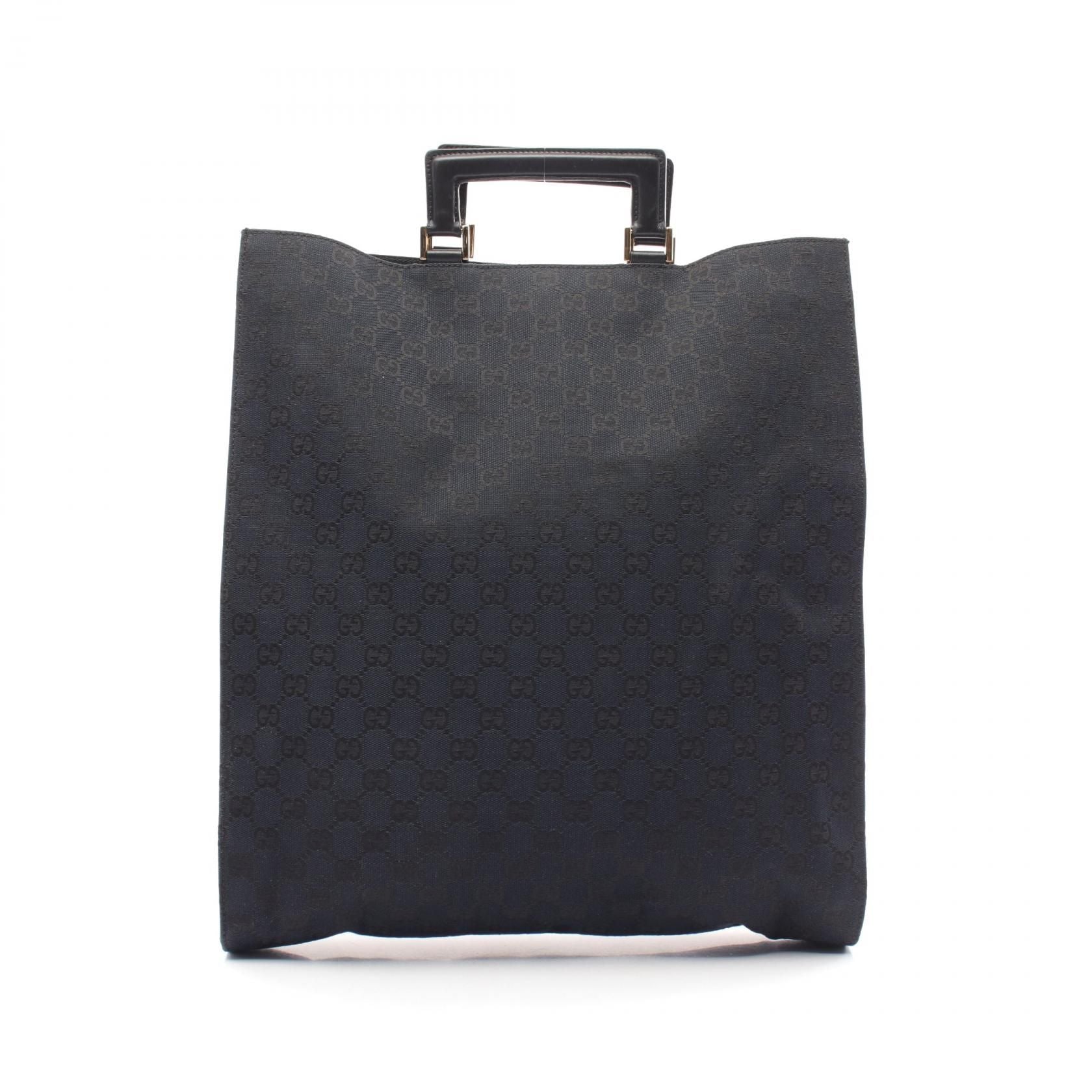 Gucci Gg Canvas Tote Bag Black Canvas 002 1100