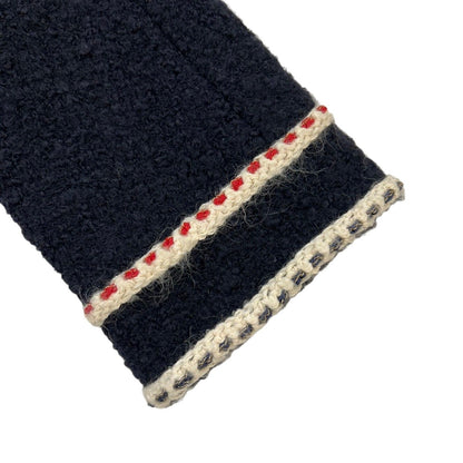 Chanel Navy Tweed No Collar Jacket 34 P 59643v 37141