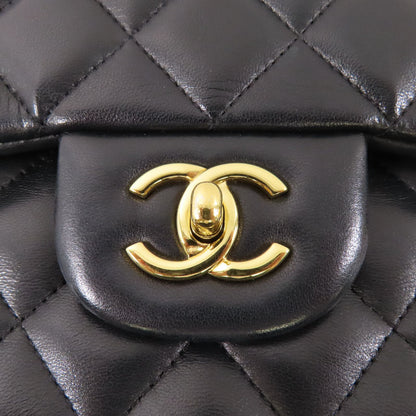 Chanel Black Sheepskin Leather Large Classic Golden Cross Shoulder Back Bag Lambskin (sheep Leather)