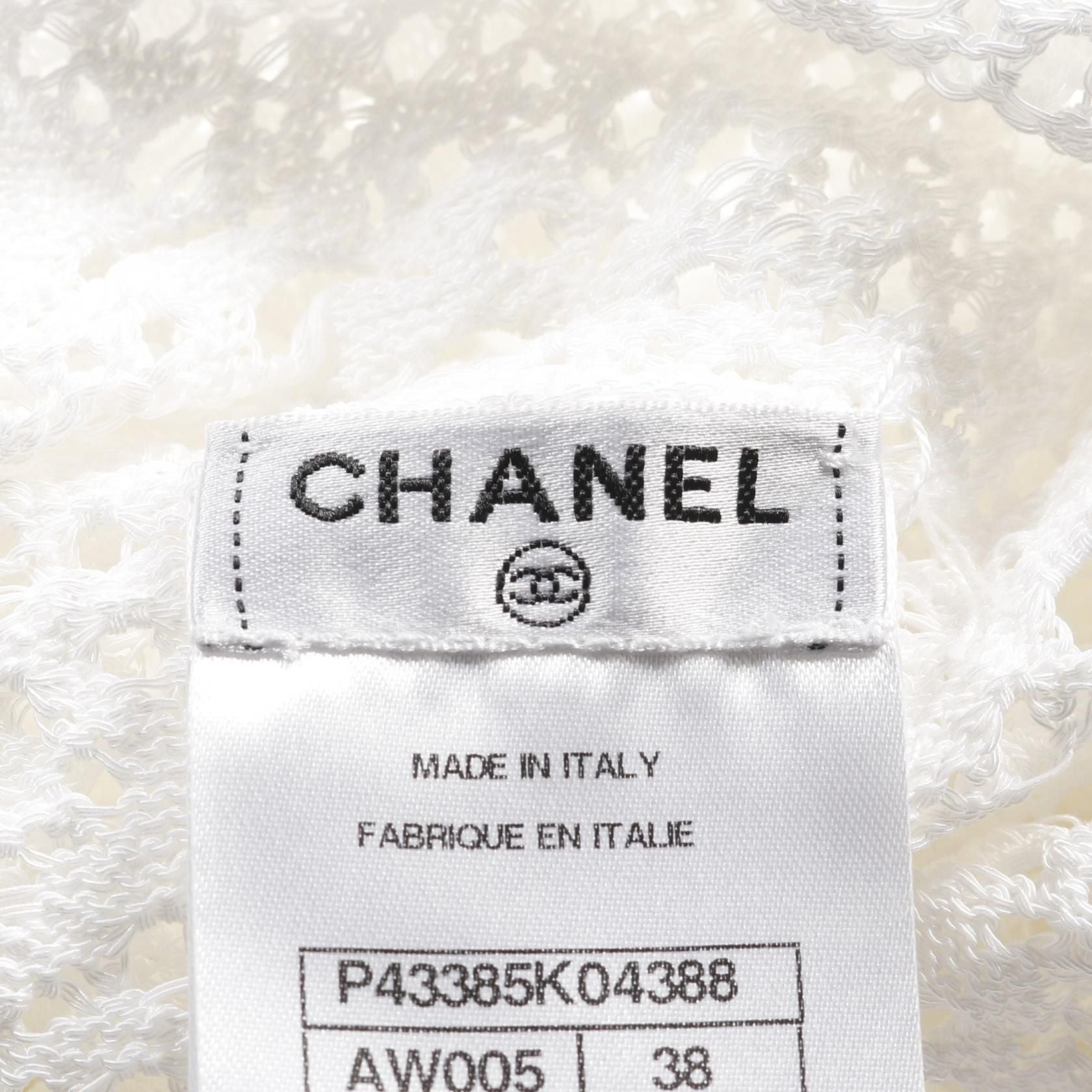 Chanel White T-shirt Cotton Nylon P 43385k 04388