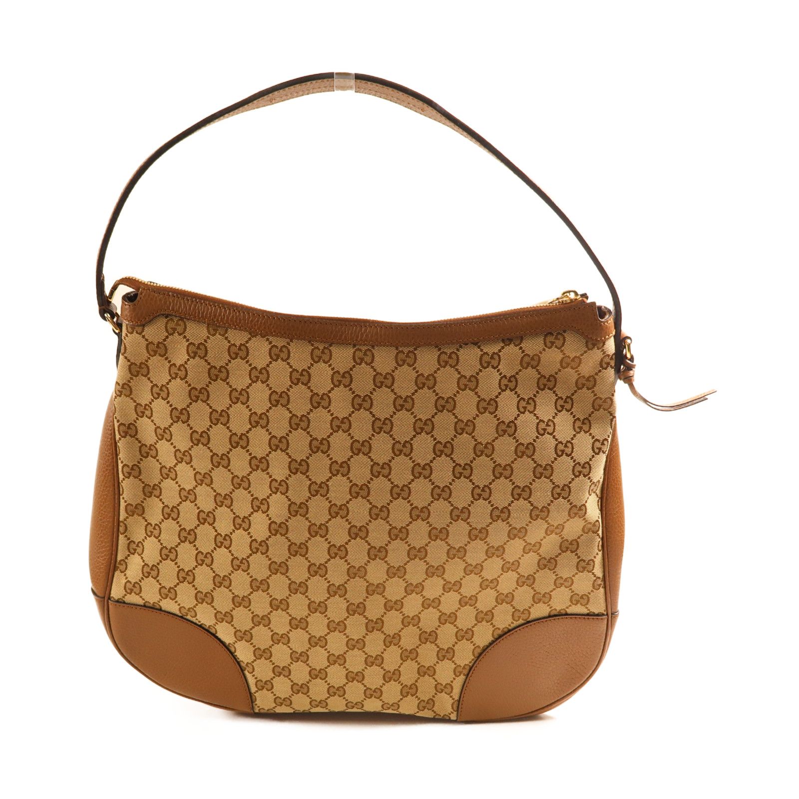 Gucci Canvas Bree Mico Hobo Gold Shoulder Bag Brown Canvas 449244