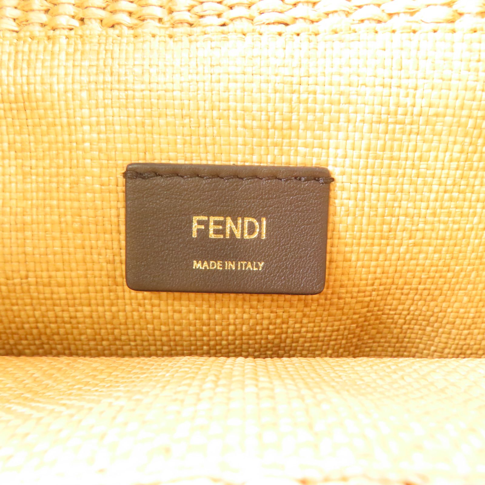Fendi Woven Straw Sunshine Medium Tote Hand-sewn Shoulder Bag Light Brown 2way Shoulder Bag Beige Other Woven St