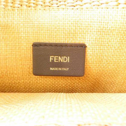 Fendi Woven Straw Sunshine Medium Tote Hand-sewn Shoulder Bag Light Brown 2way Shoulder Bag Beige Other Woven St