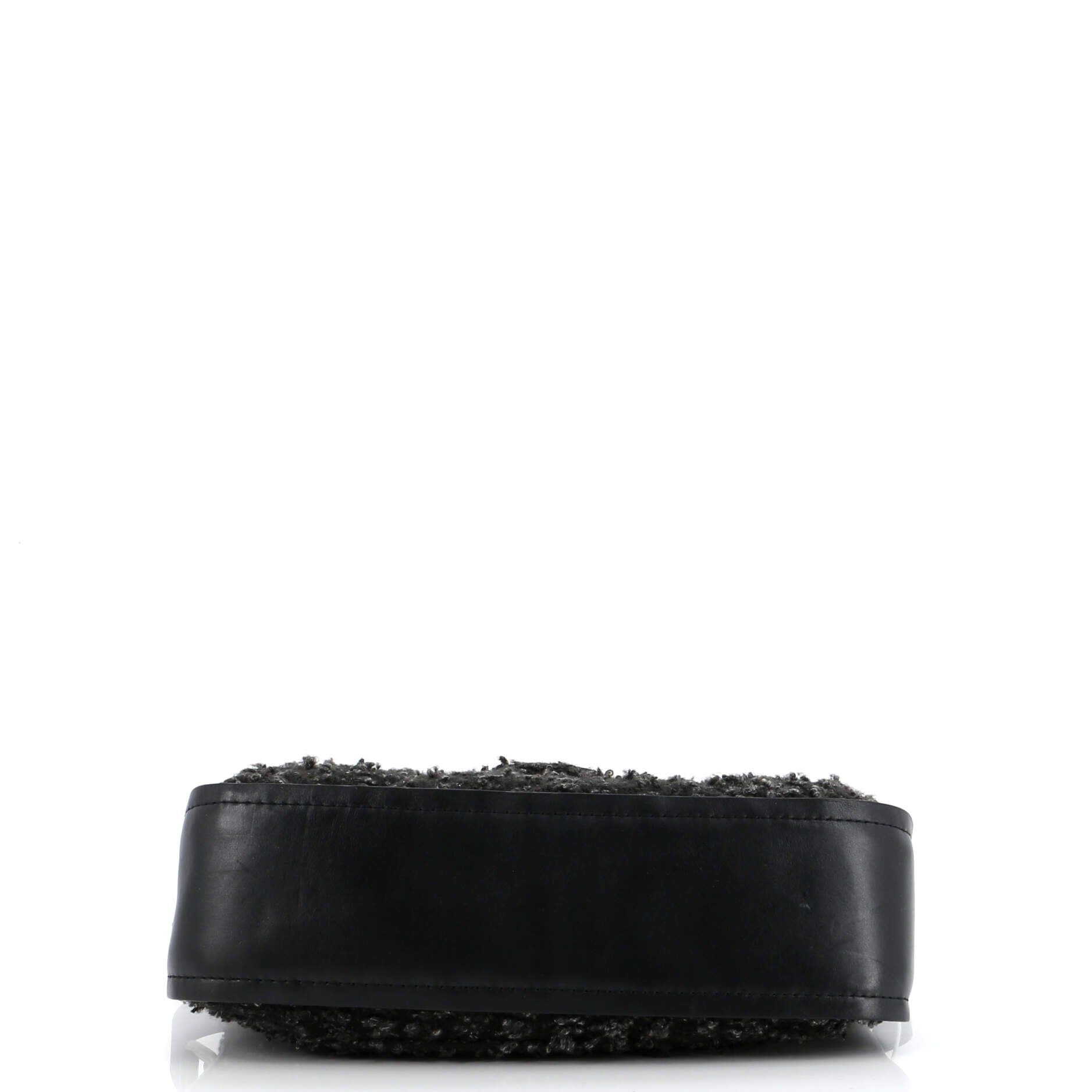 Chanel CC Lock Flap Messenger Bag Tweed Medium