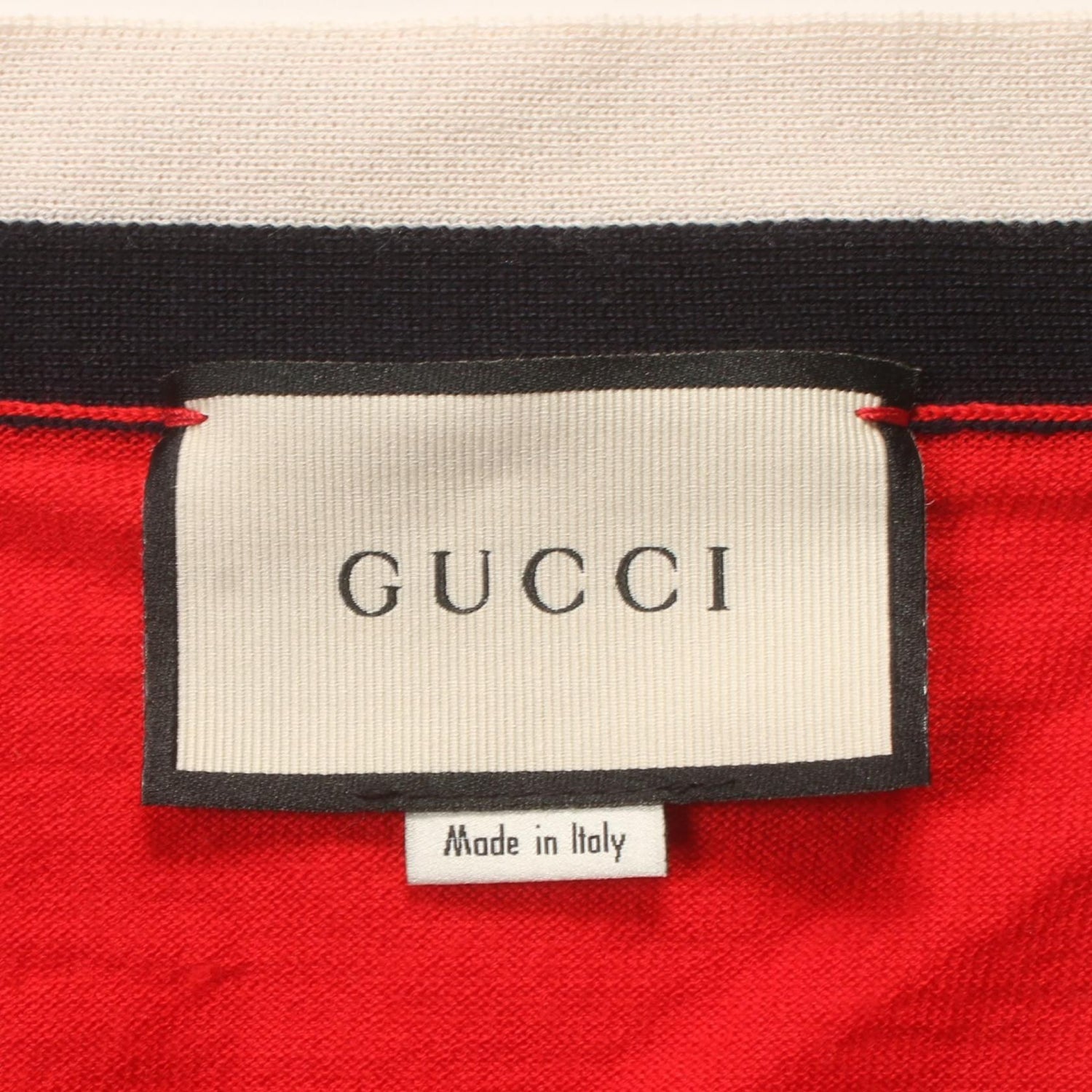 Gucci Cardigan Red Navy White Wool 474319