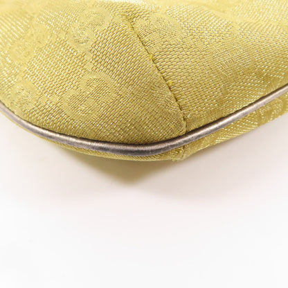 Gucci Canvas/leather Shoulder Bag Silver Shoulder Bag Golden Shoulder Bag Gold Gg Canvas 005.0813