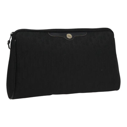 Christian Dior Trotter Canvas Clutch Bag Black Auth