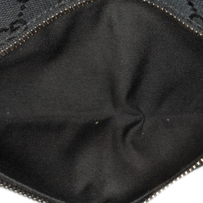 Gucci GG Canvas Double Pocket Belt Bag Black