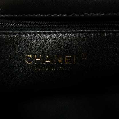 Chanel Black Sheepskin Leather Chain Shoulder Bag With Gold Buckle Black Shoulder Bag Lambskin (