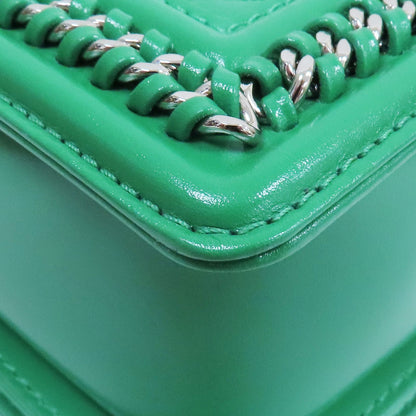 Chanel Matelasse Boy 25 Shoulder Bag Calfskin Green Sliver Tone Metal