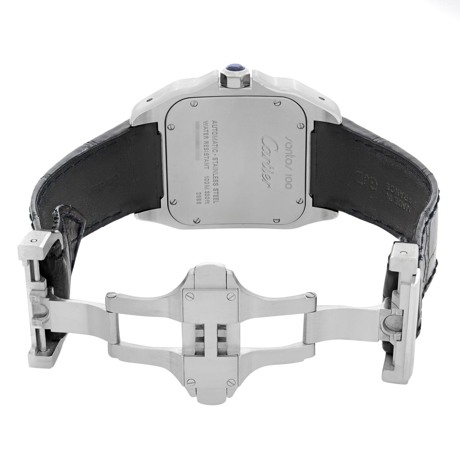 Cartier Santos 100 XL Steel White Roman Dial Automatic Mens Watch W20073X8
