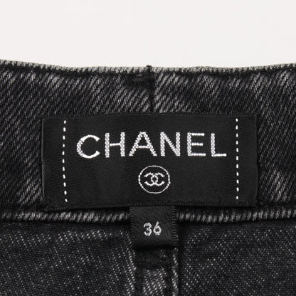 Chanel Gray Denim Pants Cotton P 64403v