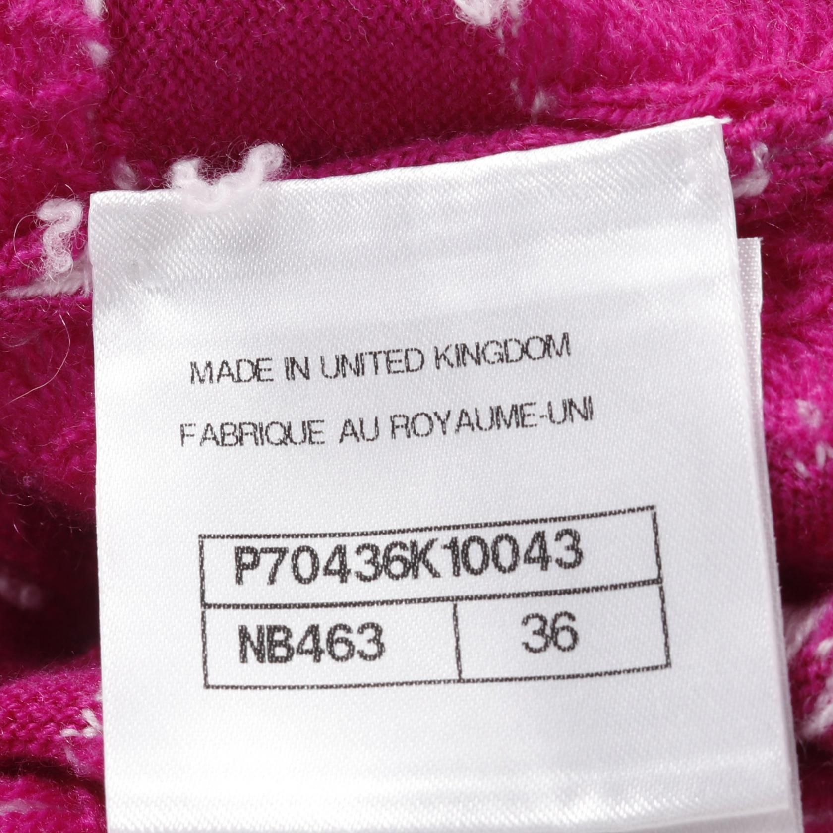 Chanel Purple White Coco Mark Knit Cashmere P 70436k 10043