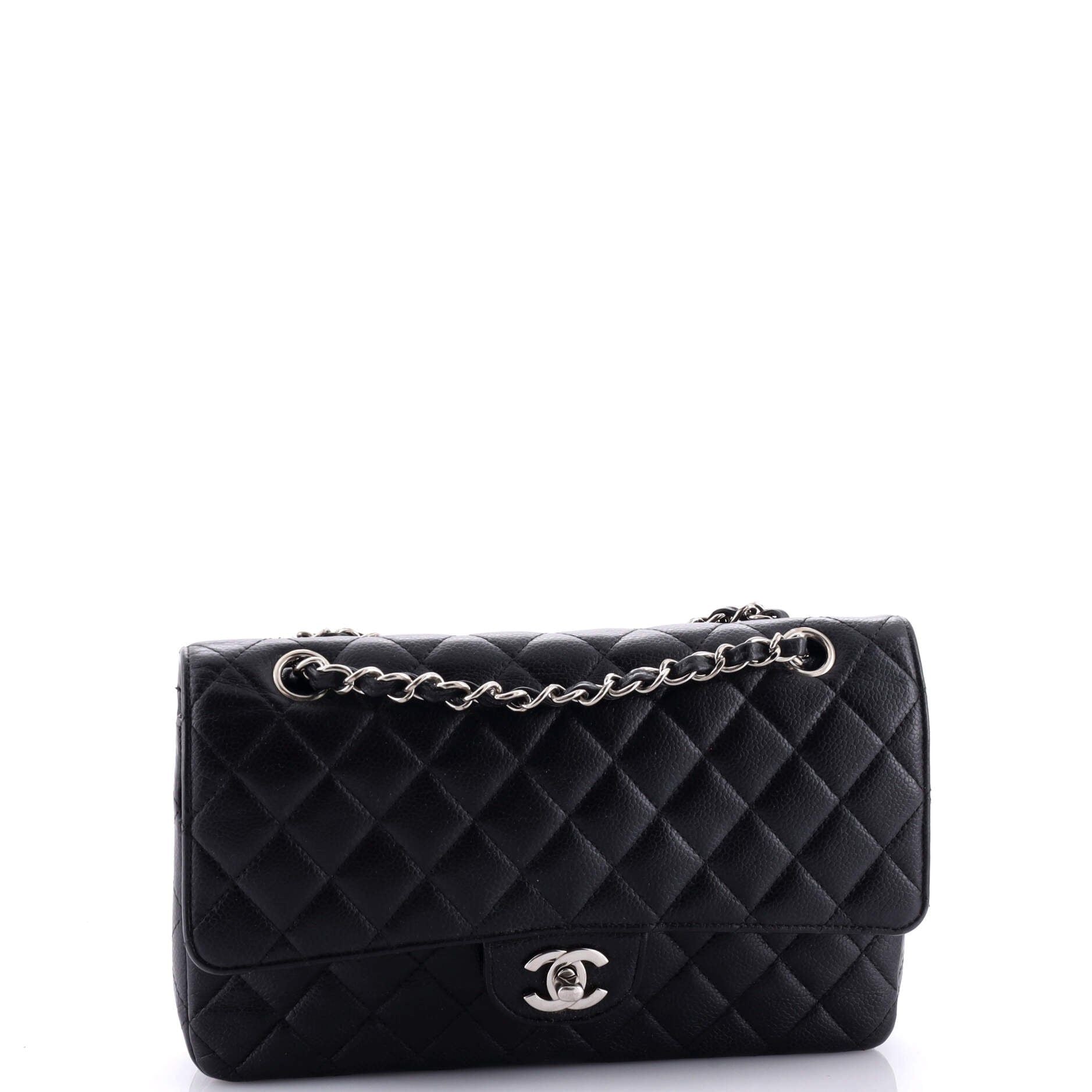Chanel Classic Double Flap Bag Quilted Caviar Medium