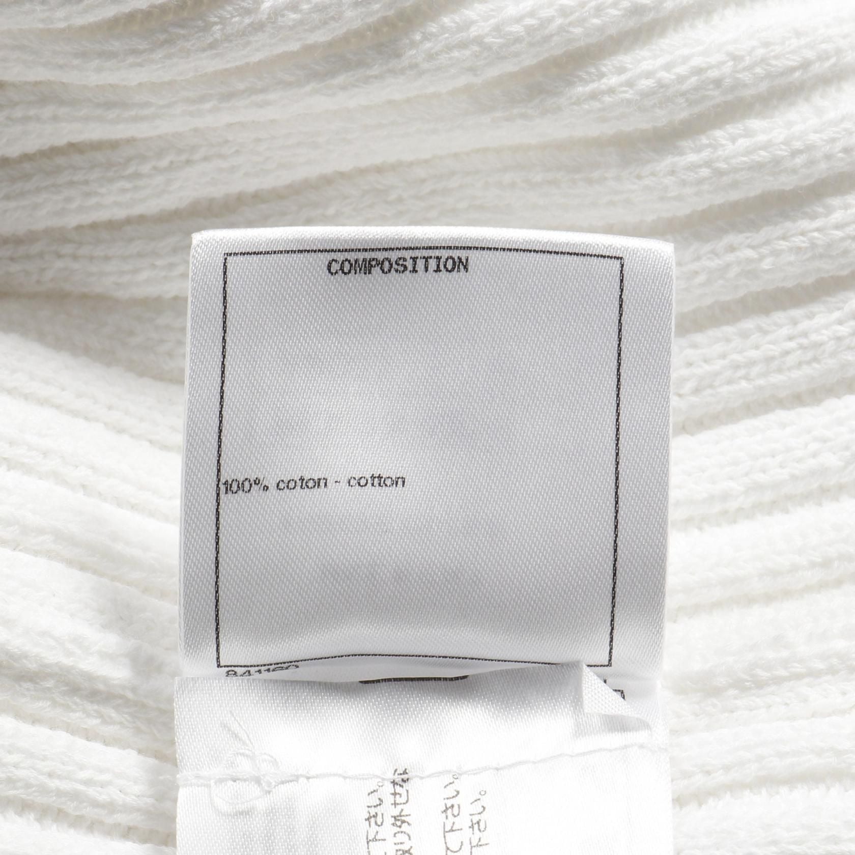 Chanel White Coco Mark Button Cardigan Cotton P 63091k 48814