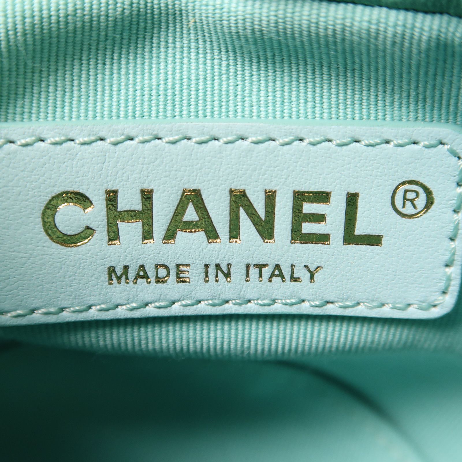 Chanel Green Sheepskin Leather Pearl Bucket Golden Shoulder Bucket Shoulder Bag Lambskin (sheep Leather)