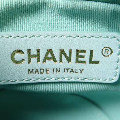 Chanel Green Sheepskin Leather Pearl Bucket Golden Shoulder Bucket Shoulder Bag Lambskin (sheep Leather)