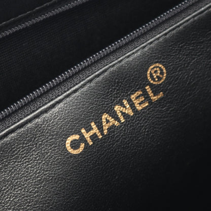 Chanel Black Deca Coco Mark Tote Bag Lambskin (sheep Leather)