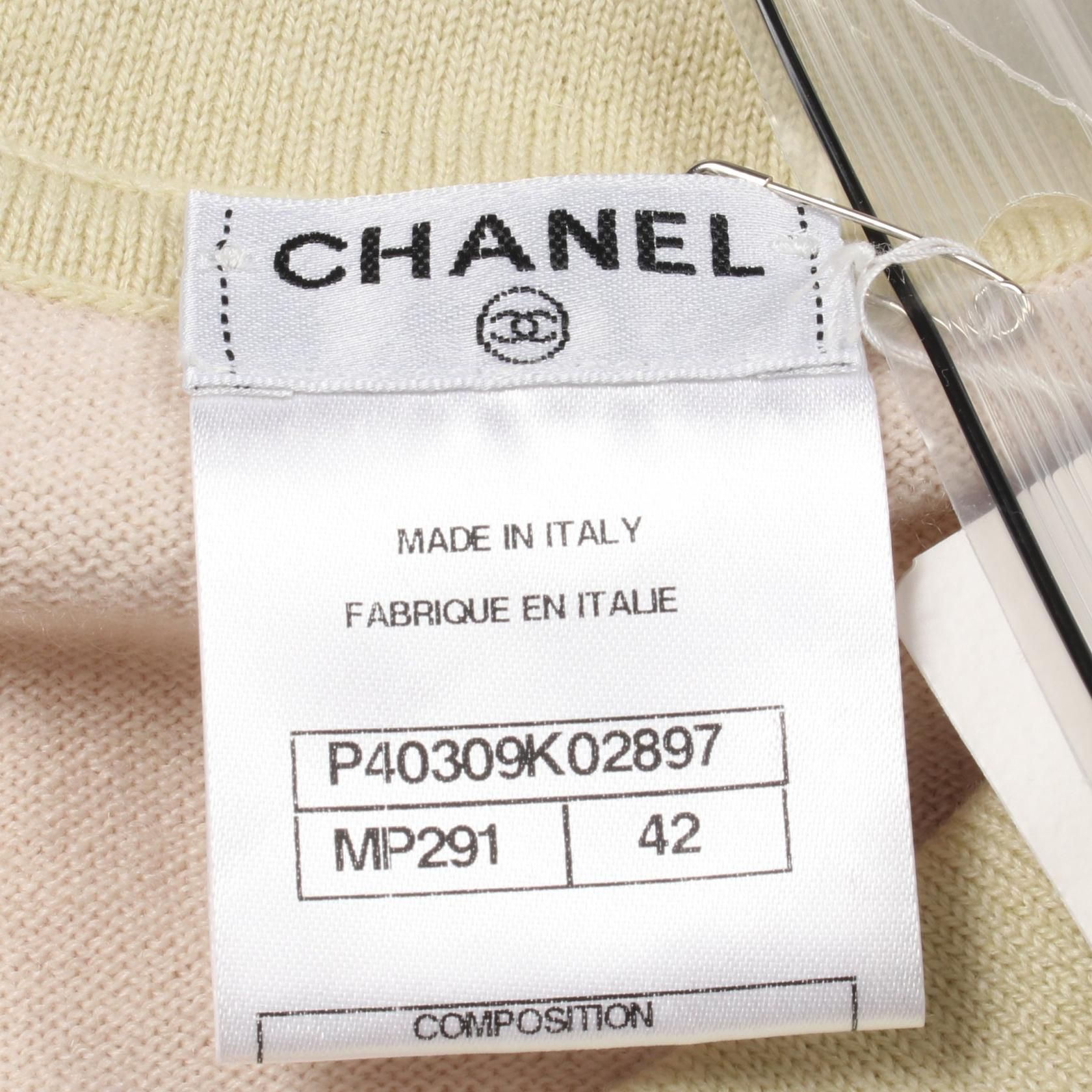Chanel Pink Multicolor Coco Mark Button Knit Cashmere P 40309 K 02897