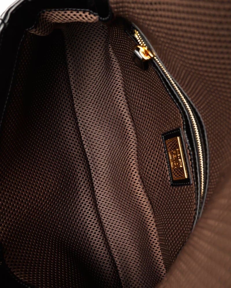 Fendi Large Patent FF Embossed Baguette Bag
