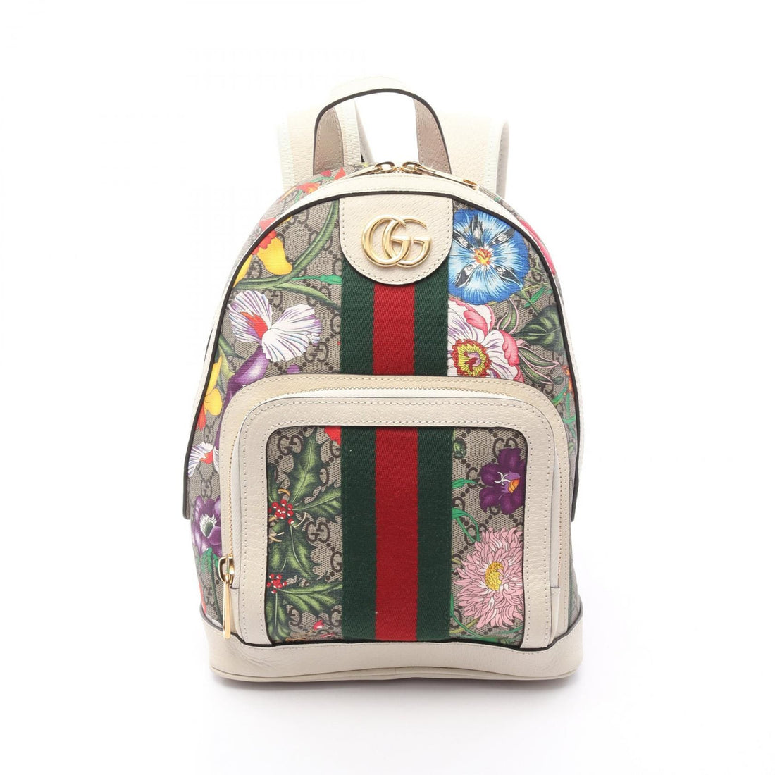 Gucci Ophidia Gg Supreme Sherry Line Backpack Backpack Beige White Multicolor Pvc Coated Canvas 547965