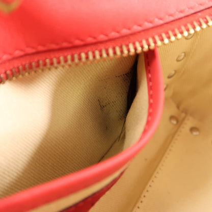 Valentino Cowhide Leather 2Way Shoulder Bag Golden Hand-handed Shoulder And Back Bag 2way Shoulder Bag Red Calfski