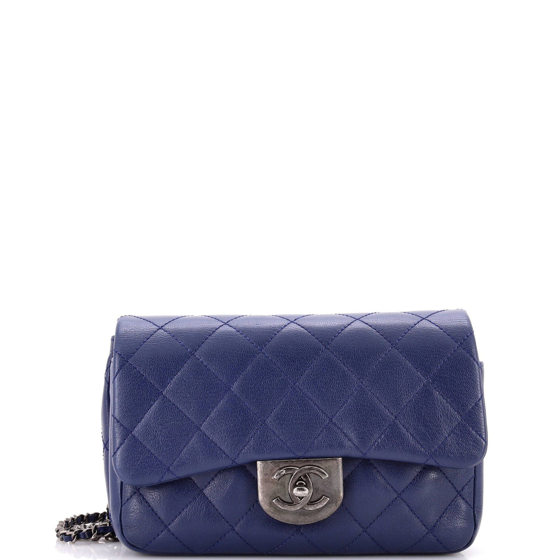 Chanel Double Carry Chain Waist Bag Quilted Goatskin Small