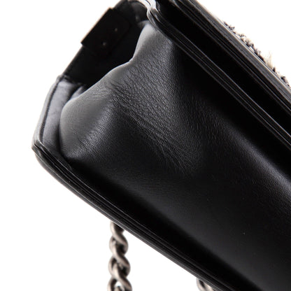 Chanel Boy Flap Bag Braided Tweed Old Medium