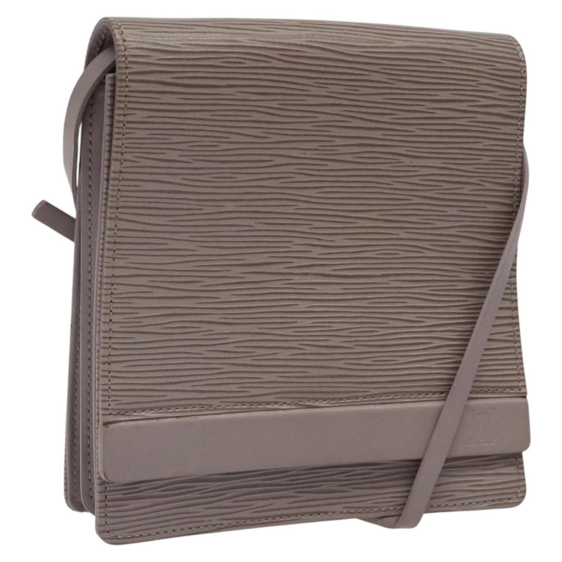 Louis Vuitton Epi Biarritz Shoulder Bag Gray Pepper M 5293c Lv Auth
