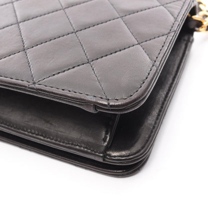 Chanel Black Mini Matelasse Full Flap Shoulder Bag Lambskin (sheep Leather)