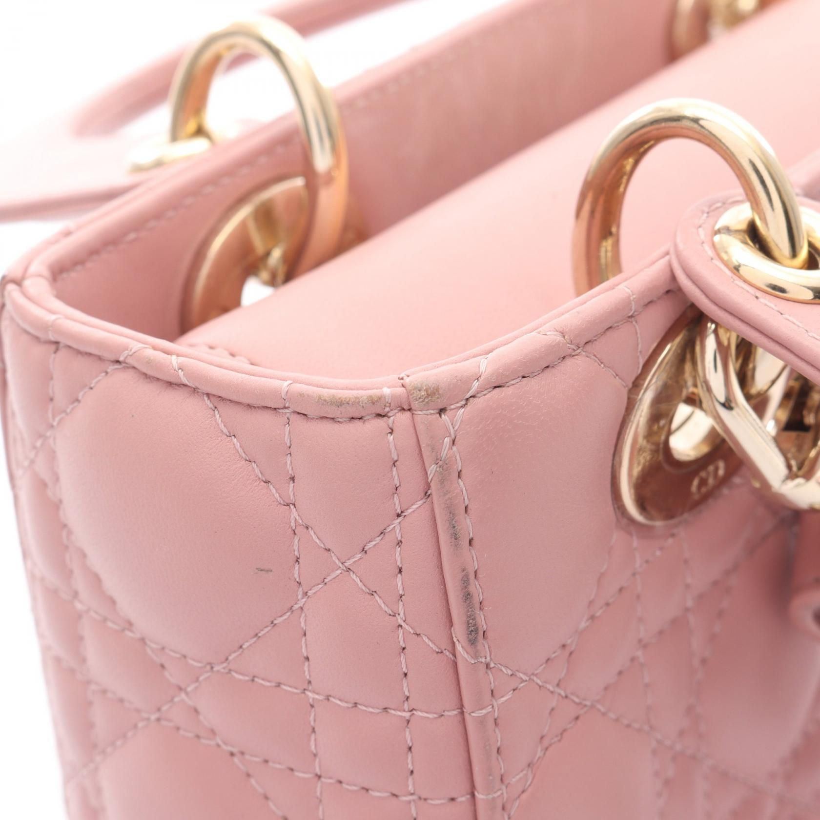 Dior Lady Dior My Abcdior Small Cannage Handbag Pink Lambskin (sheep Leather) M 0538onge