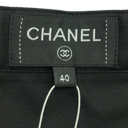 Chanel Black Long Skirt Silk